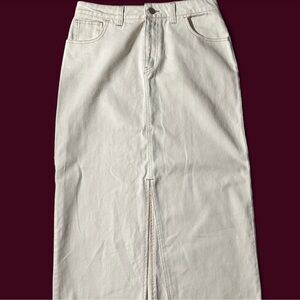 Altar'd State 100% cotton Cream Maxi Jean Skirt